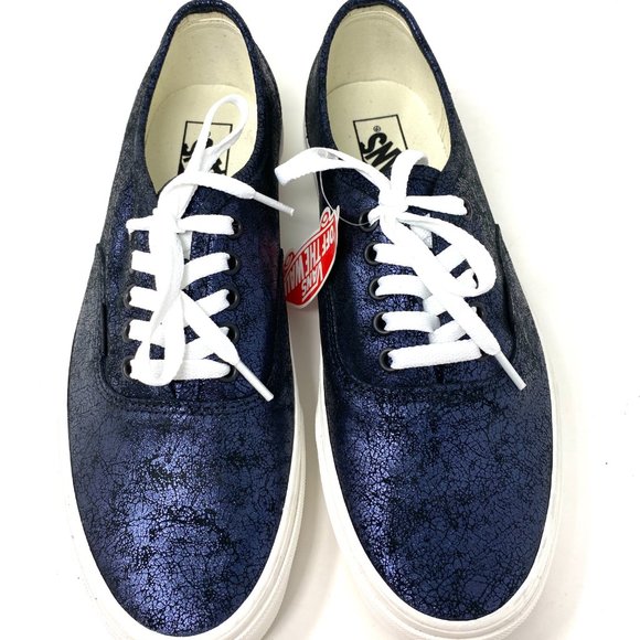 💖MEGA SALE💖Vans Authentic  Womens    Skate Blue Cracked Leather VN0A5HZS9FK - Picture 5 of 11